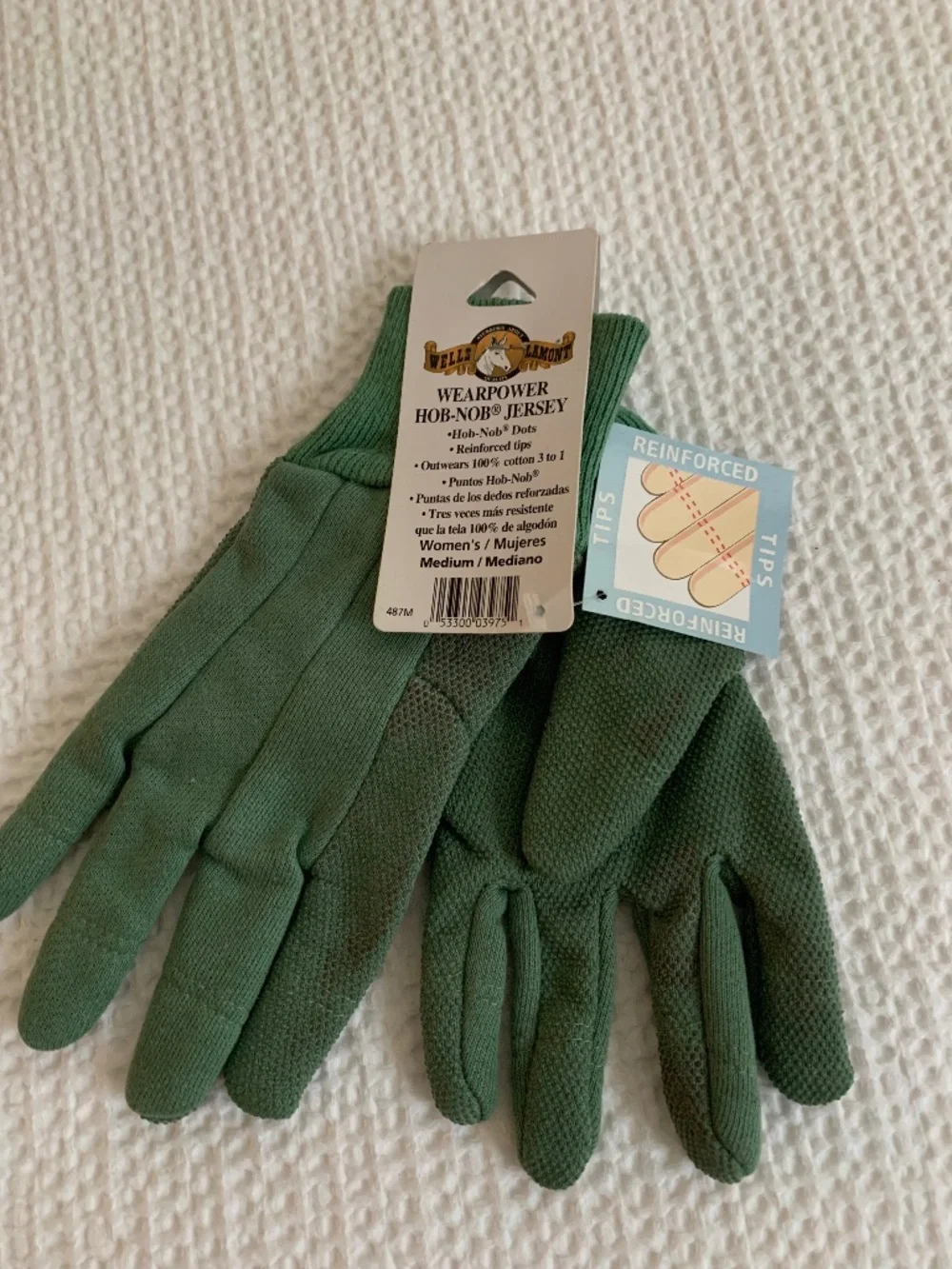 Women’s gardening gloves, reinforced tips, Sz M